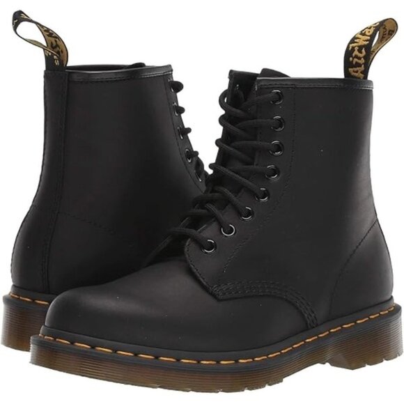 Dr Martens Black Leather 8 Eye Boot Size 5 - Picture 1 of 10